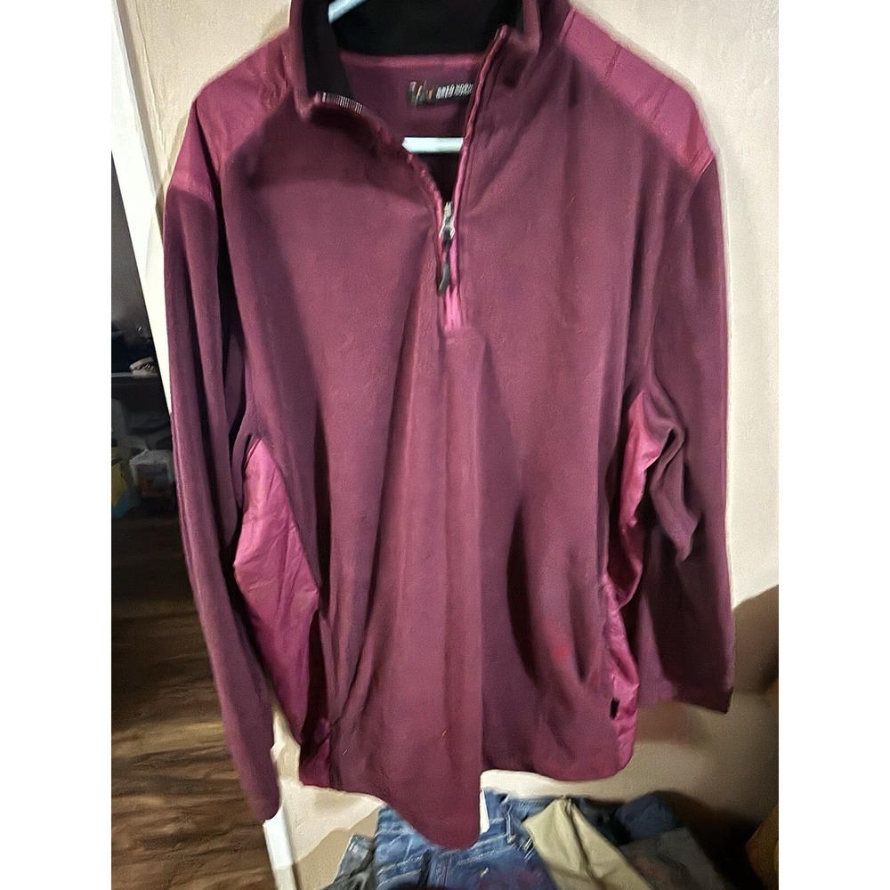 Greg Norman Fleece 1/4 Zip Up Xl Maroon Jacket Windbreaker Golf Sporty Tennis